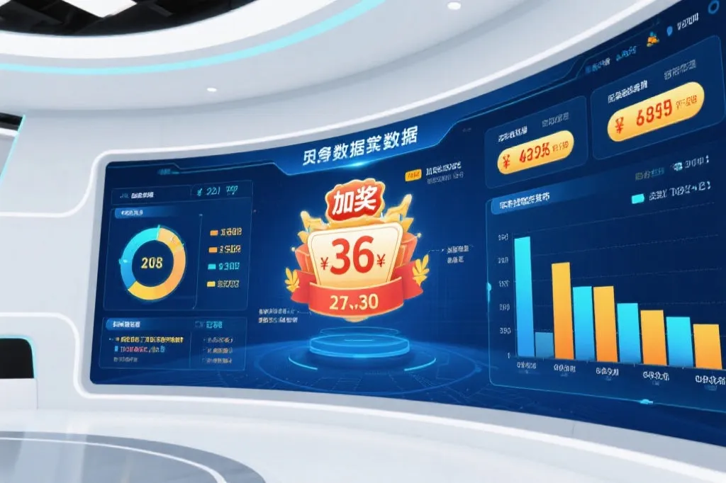 数据面板展示加奖中奖结果和奖金分布图表